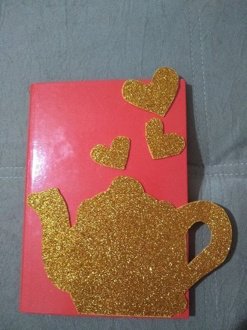 Caderno para conselhos e mensagens, foi no improviso, não deu tempo de decorar na correria dos prepa