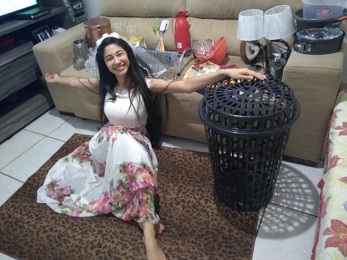 Noivinha muito feliz 