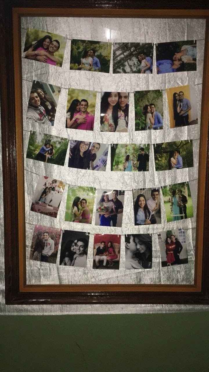 Aproveitei essa moldura e fiz um varal de fotos 