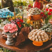 Mesa de doces rustica