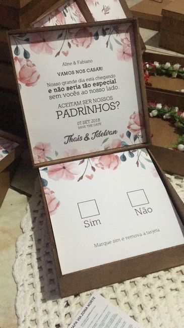 Caixa Padrinhos aberta.