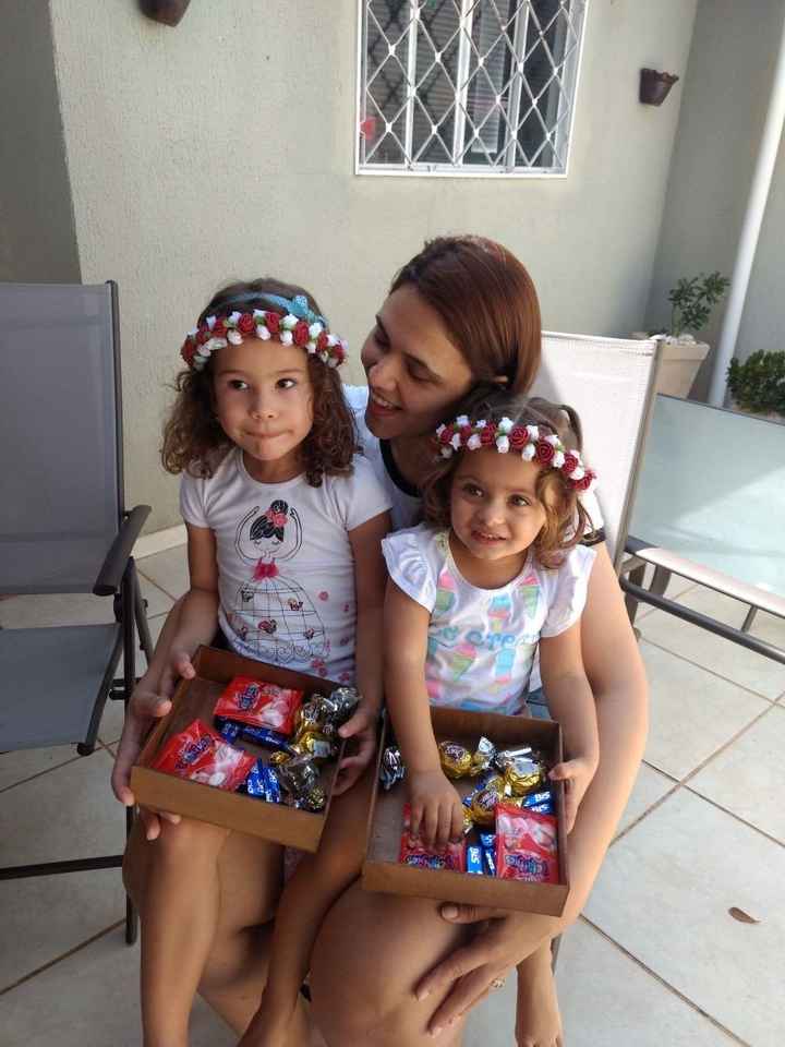Felicidade delas ao ver um monte de doces!