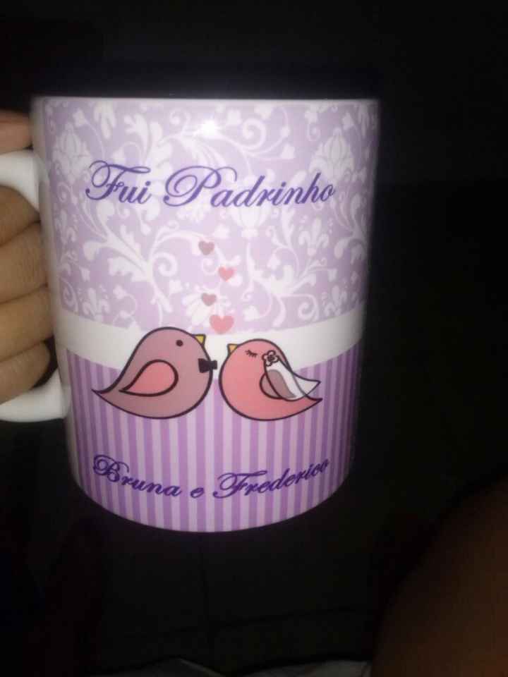 Chegaram as lembrancinhas dos padrinhos e pais/caneca de porcelana - 1