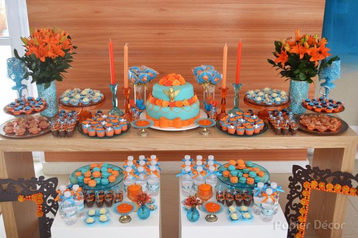 azul e laranja