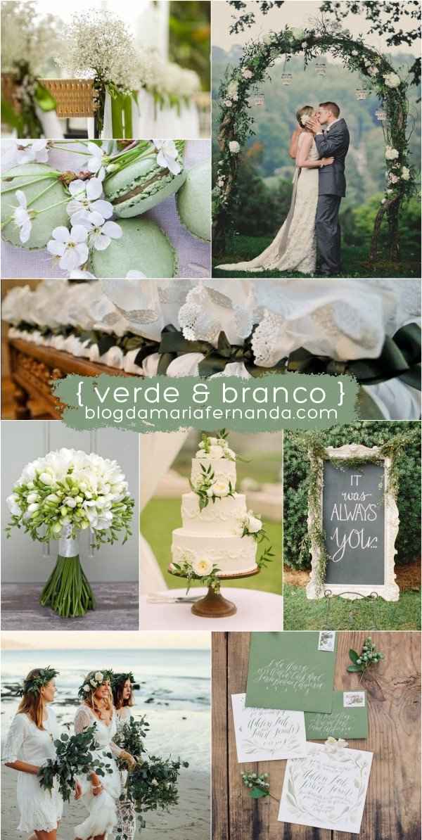 Decoração de Casamento : Paleta de Cores Verde e Branco