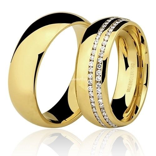 As alianças em ouro com diamantes ......