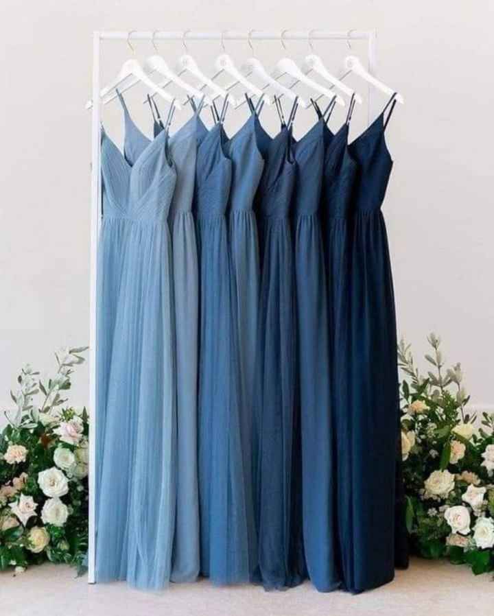 a cor do vestido das madrinhas, pode ser na mesma cor da decoração mas em tons diferentes? - 1