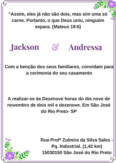 Convite roxo