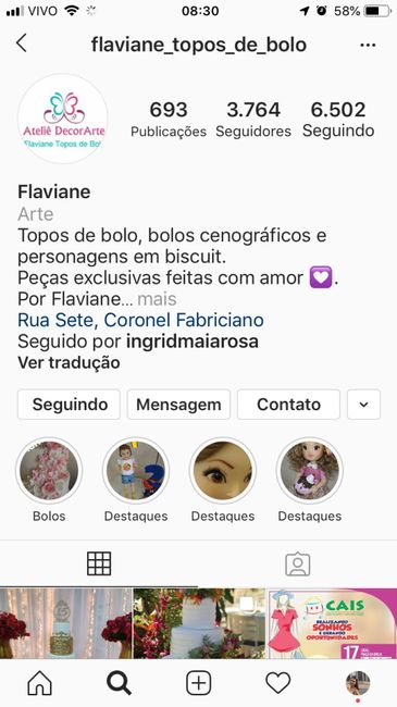 Top do bolo pronto e entregue - 1
