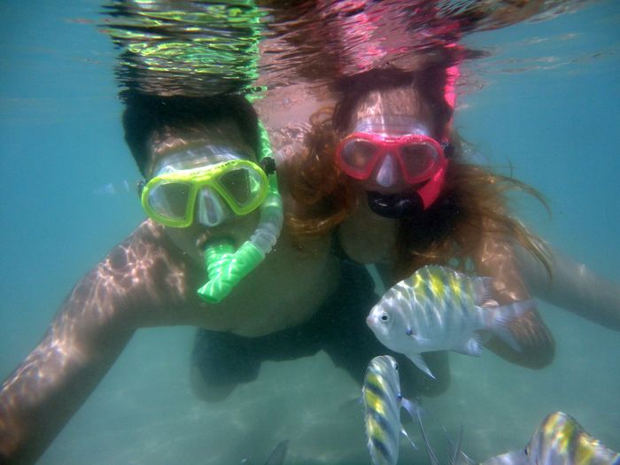 Com os peixinhos