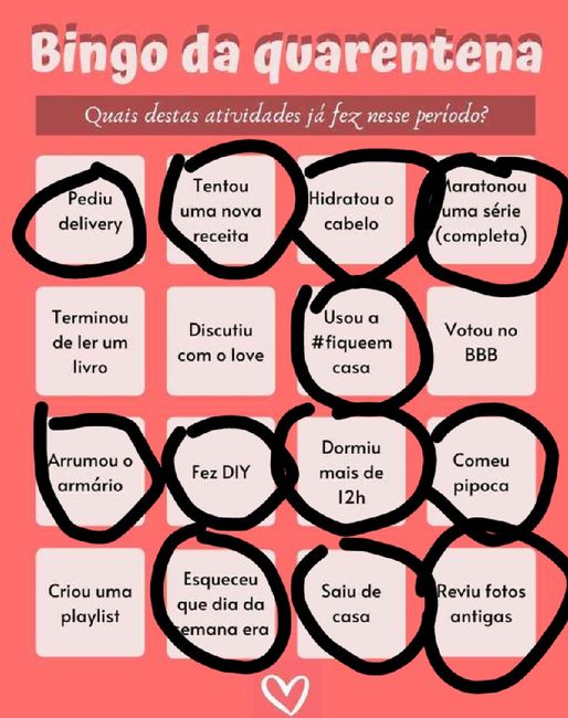 Bingo da quarentena: quem se atreve? #NoivasEmCasa 13