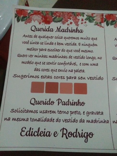 Convites dos padrinhos. a entrega apps os pedidos. 3