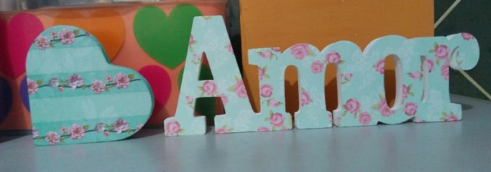 Diy - Iniciais em mdf e palavra Amor 😊😍 - 2