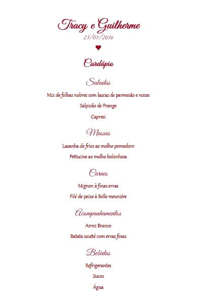 Cardápio
