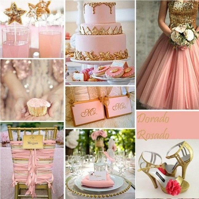 Dourado com rosa velho