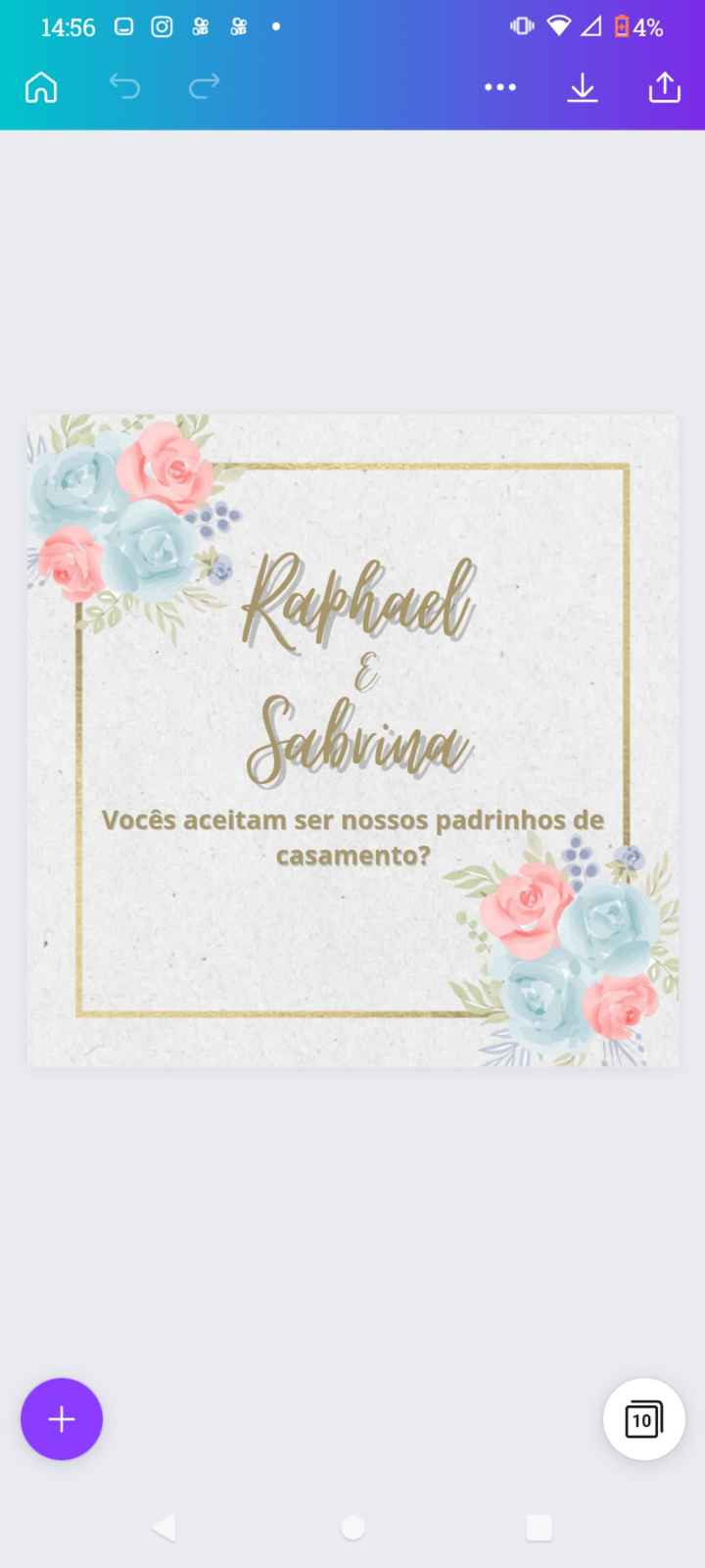 Convite diy para os padrinhos - 2