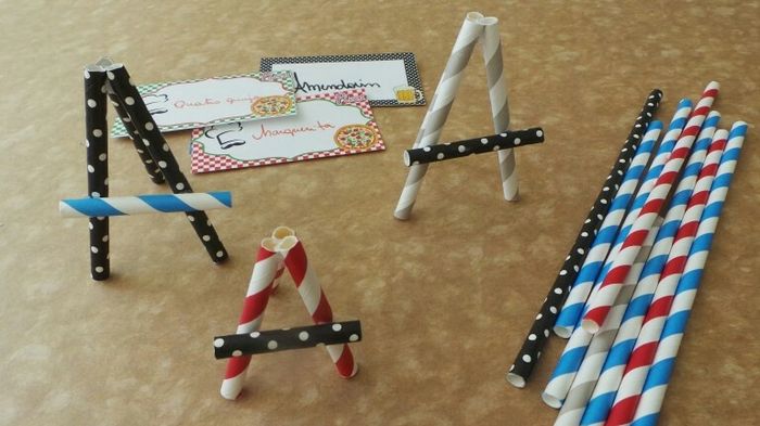 Mini cavaletes de canudos de papel - 9