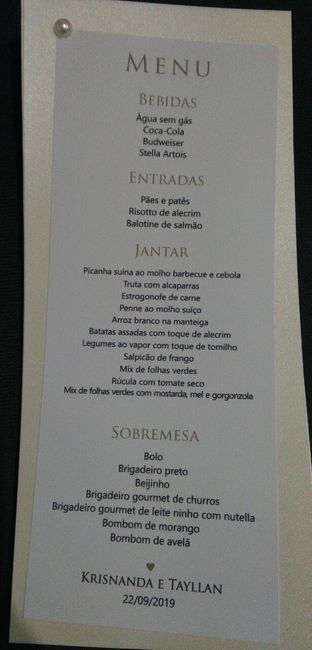 Menu feito em casa