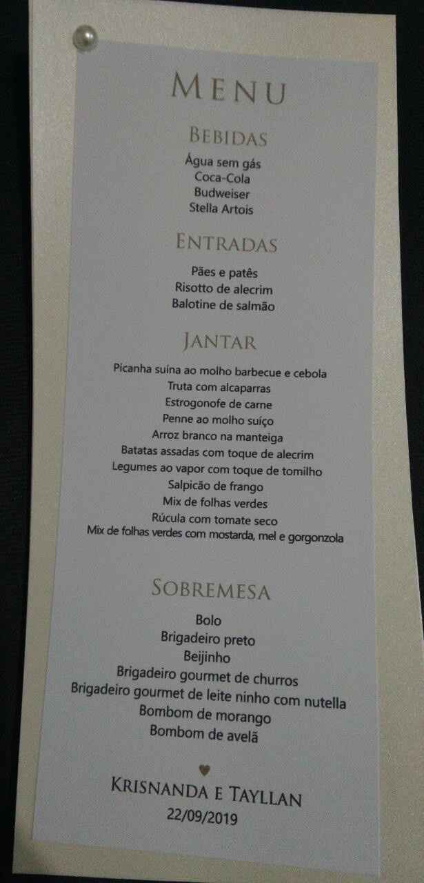 Menu feito em casa