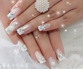 Inspirações de unhas decoradas para noivas💅 19