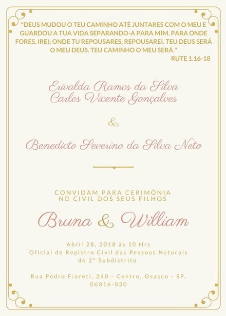 Convites de Casamento Civil - 1