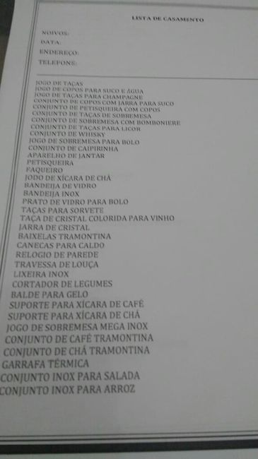 Lista de presentes - 4