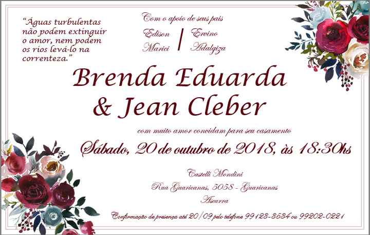 convite Brenda e Jean