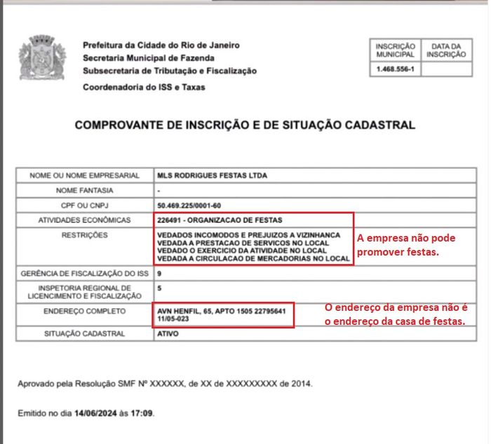 Espaço Myha => Casa de festas sem alvará para funcionamento 1