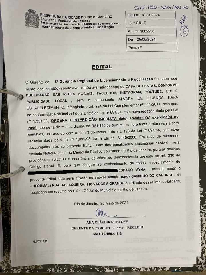 Espaço Myha => Casa de festas sem alvará para funcionamento - 2