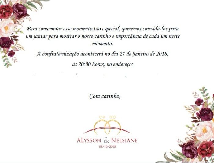 Convite para o jantar
