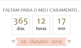 Contagem regressiva! 1 ano!