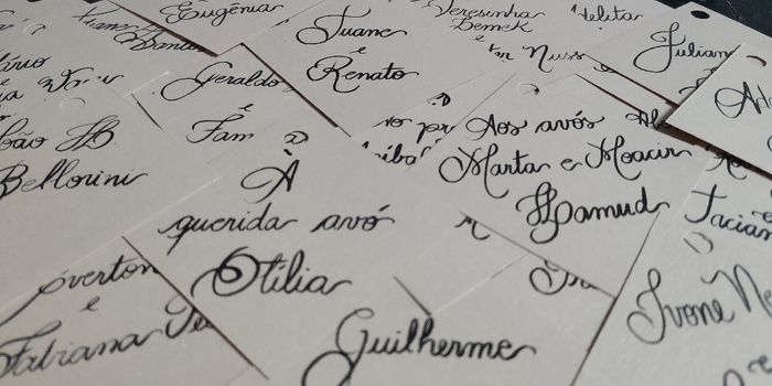 Tags dos convites caligrafadas - 2