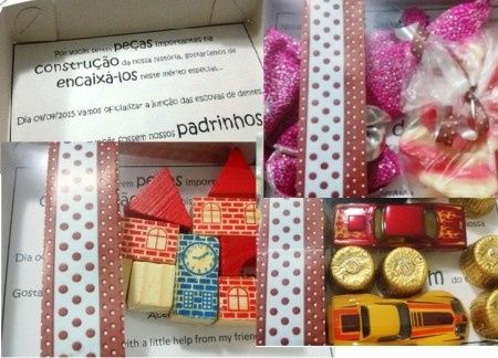 Convite para padrinhos, daminha e pajem.