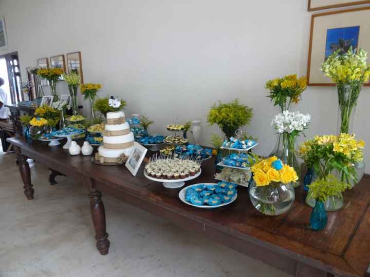 Decoração amarelo e azul