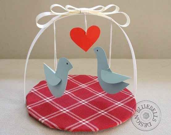 Topo de bolo love birds