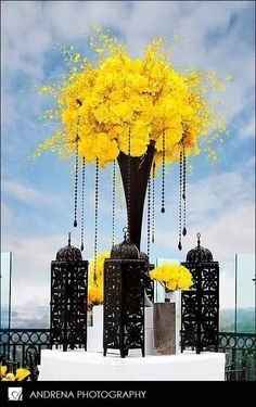 Decoração amarelo e preto