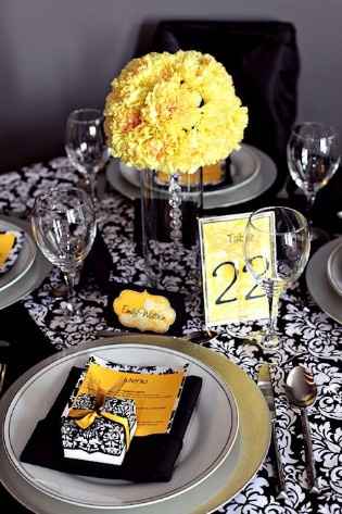 Decoração amarelo e preto