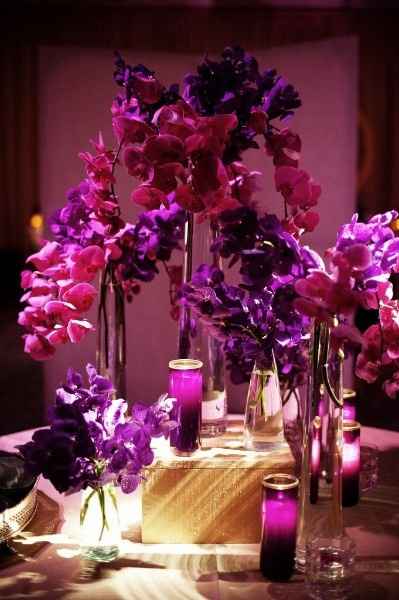 Decoração com lírios e orquídeas