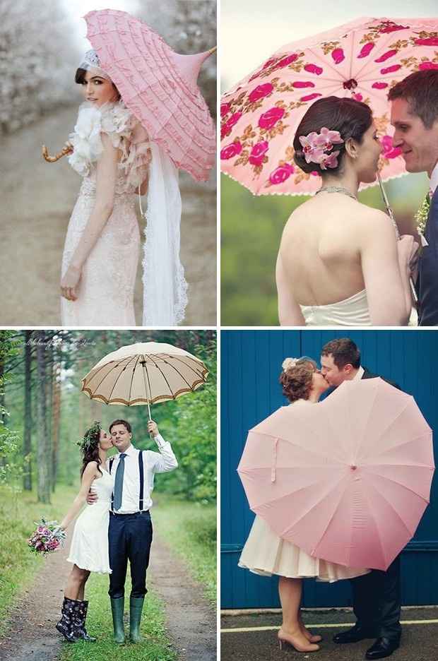 Guarda-chuvas e sombrinhas no casamento