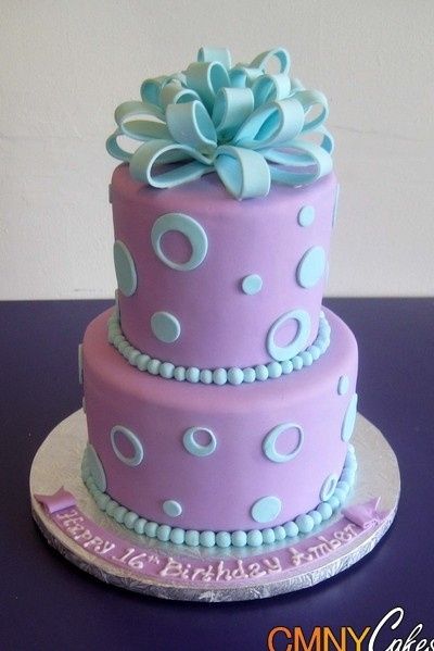 Bolo rosa e azul Tiffany