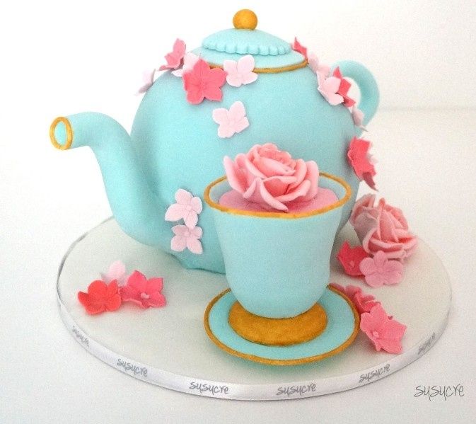 Bolo rosa e azul Tiffany