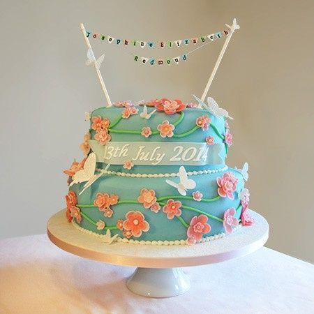 Bolo rosa e azul Tiffany