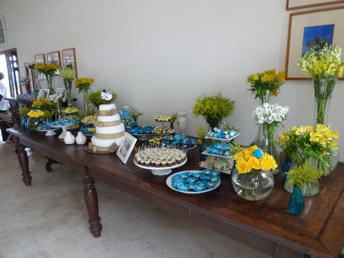Decoração amarelo e azul