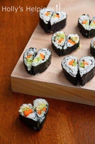 Sushi em forma de coração