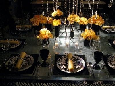Decoração amarelo e preto