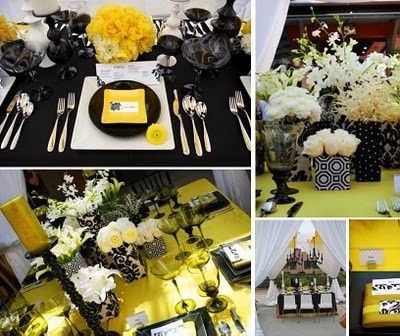 Decoração amarelo e preto