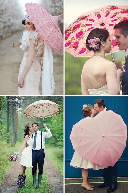 Guarda-chuvas e sombrinhas no casamento