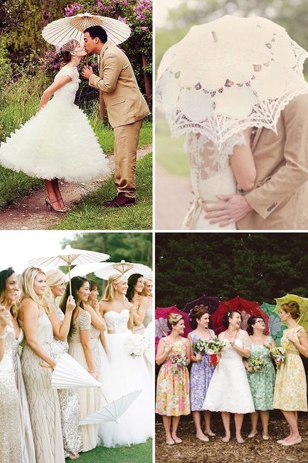 Guarda-chuvas e sombrinhas no casamento