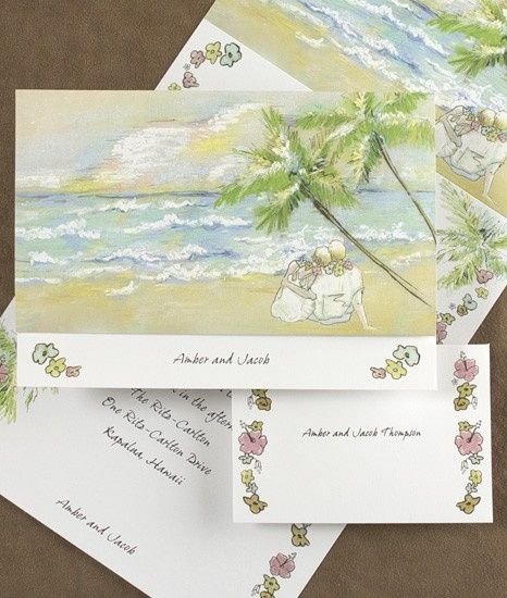 Sugestão de convite para casamento na praia