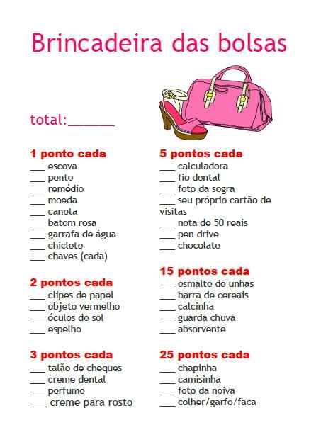Brincadeira da bolsa